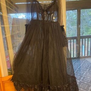 DOLLS KILL WIDOW DANCE WITH DEATH MAXI DRESS